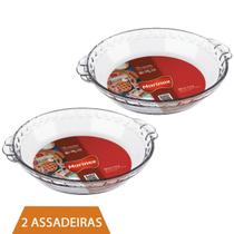 Refratário de Vidro Forma Redonda Filetada 600ml Marinex 2Un