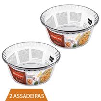 Refratário de Vidro Forma Redonda Suflê 2,4ml Marinex 2Un