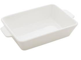 Refratário Lyor Porcelana C/alça Basic Branco 28x16,5x5cm