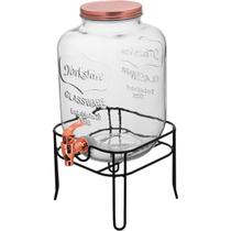 REFRESQUEIRA COM SUPORTE HOME&CO VIDRO 5L 38x19x19cm TRANSPARENTE SUQUEIRA