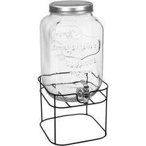 REFRESQUEIRA COM SUPORTE METAL HOME&CO VIDRO 8L 45x21x21cm TRANSPARENTE SUQUEIRA