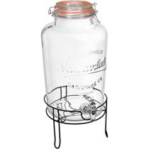 REFRESQUEIRA SUCO AGUA COM SUPORTE METAL HOME&CO VIDRO 8L 47x25x25cm TRANSPARENTE