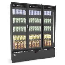 Refrigerador Auto Serviço 1,57m 3 Portas 958L Vanguard Resfriados ASVR3P All Black Refrimate - Controlador Digital + Iluminação LED