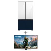 Refrigerador Bespoke French Door 3 Portas 550 Litros 110V - RF24BB66 + Smart TV Samsung Neo QLED 4K Gaming 50" 50QN