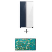 Refrigerador Bespoke Side by Side Samsung 590 Litros 110V+Smart TV Samsung The Frame QLED 4K 43" Polegadas 43LS03B