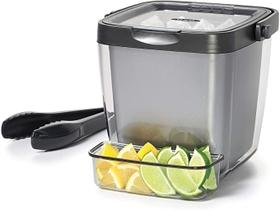 Refrigerador De Aço Inoxidável Oxo Com Clipe E Tanque Interno, Cor Cinza