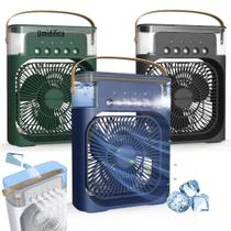 Refrigerador De Ar Ventilador e Umidificador Portátil Com Led Reservatório De Água Led e Usb 3 Em 1 - H&Q