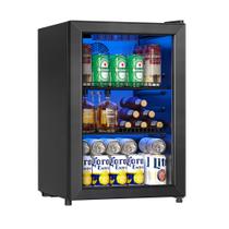Refrigerador de bebidas Manastin 2,48 pés cúbicos para 90 latas com porta de vidro