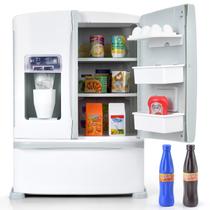 Refrigerador de brinquedo PLAY com dispensador de gelo e acessórios brancos