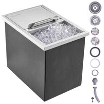 Refrigerador de gelo VEVOR Drop em aço inoxidável 18L x 30W x 37H cm