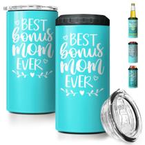 Refrigerador de latas SANDJEST Best Bonus Mom Ever 350 ml de aço inoxidável