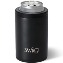 Refrigerador de latas Swig Life Standard 12 onças isolado preto Refrigerador de latas Swig Life Standard 12 onças isolado preto