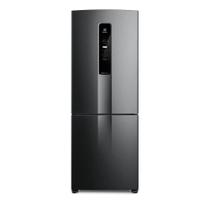 Refrigerador electrolux frost free inverter 490l eficient inverse black inox ib54b