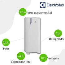 Refrigerador Electrolux RE31, 1 Porta 240L, Controle Externo da Temperatura, Prateleira, Porta-latas, Gaveta Extra Fria, Iluminação - Branco - 220v