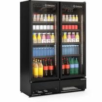 Refrigerador/Expositor Vertical 2 Portas 957L Conveniência GCVR-950 CB PR All Black Gelopar - Portas de Vidro + LED Perimetral
