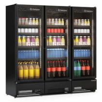 Refrigerador/Expositor Vertical 3 Portas 1468L Conveniência GCVR-1450 CB PR All Black Gelopar - Portas de Vidro + LED Perimetral