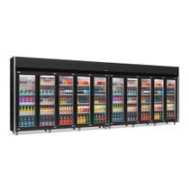 Refrigerador Expositor Vertical 3920 Litros Preto 220V Gelopar GEAS-10P Refrigerador Expositor Vertical 3920 Litros Preto 220V Gelopar GEAS-10P