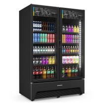 Refrigerador Expositor Vertical Bebidas Duas Portas Vidro 1164l Vbm3ah All Black 220v - Metalfrio