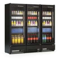 Refrigerador/ Expositor Vertical Conveniência GCVR-1450 CB PR Gelopar - Preto 1468L Iluminação LED 0 a +7C