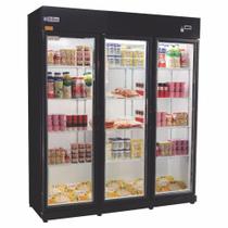 Refrigerador Expositor Vertical Frilux 1050 Litros Preto 3 Portas Vidro Duplo 127V RF-022