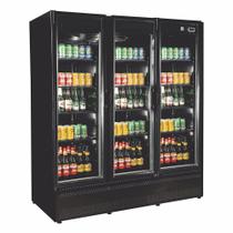 Refrigerador/ Expositor Vertical p/ Bebidas RF-022-B All Black - 3 Portas 1100 L -5 a +5C Ar Forçado LED - Frilux