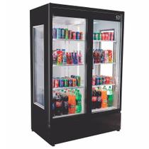Refrigerador/ Expositor Vertical Visa Cooler RF-006 Porta de Vidro - 2 Portas Preto 1200 L +0 a +8C Iluminação LED - Frilux