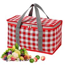 Refrigerador isolado de sacos de piquenique para alimentos reutilizáveis PUPOPIK Red 24L