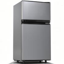 Refrigerador Manastin 3,6 pés cúbicos, 2 portas, prata, silencioso