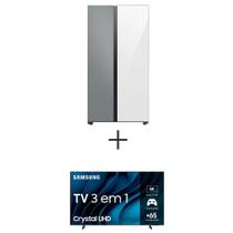 Refrigerador Side by Side All Around Cooling e SpaceMax 110V + Smart TV Samsung Crystal UHD 4K 50" Polegadas 50CU80