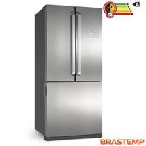 Refrigerador Side by Side Inverse Brastemp de 03 Portas Frost Free em Evox com 540 Litros Cor Inox e Cinza - BRO80AK