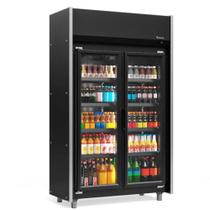 Refrigerador Vertical 1,26m 2 Portas 820L Auto Serviço GEAS-2 LB PR All Black Gelopar - Iluminação LED + Controlador Digital + 4 Níveis