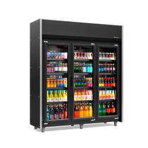 Refrigerador Vertical Auto Serviço 1200 litros All Black com Led Frost Free GEAS-3 LB PR 3 Portas Gelopar