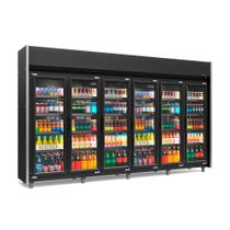 Refrigerador Vertical Auto Serviço 2340 litros All Black com Led Frost Free GEAS-6 LB PR 6 Portas Gelopar