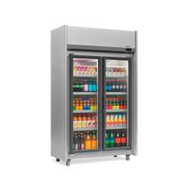 Refrigerador Vertical Auto Serviço 820 litros Tipo Inox com Led Frost Free GEAS-2 TI 2 Portas Gelopar