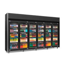 Refrigerador Vertical Auto Serviço GEAS-6 LB PR Gelopar - All Black 2340L Iluminação Led 6 Portas