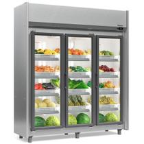 Refrigerador Vertical Auto Serviço Hortifruti 3 portas GEAS3P Inox 220V Gelopar Refrigerador Vertical Auto Serviço Hortifruti 3 portas GEAS3P Inox 220V Gelopar