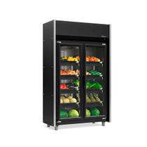 Refrigerador Vertical Auto Serviço Hortifruti 820 litros All Black com Led Frost Free GEAS-2 LB PR 2 Portas Gelopar