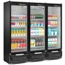 Refrigerador vertical conveniencia gcvr-1450, preto c/ 03 portas - 220v - gelopar