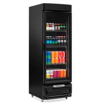 Refrigerador Vertical Frost Free GRD-57 LB PR All Black - Porta de Vidro Duplo Baixo Emissivo Led Perimetral - Gelopar