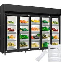 Refrigerador Vertical HORTIFRUTI 2,94m 5 Portas 2180L Auto Serviço GEAS-5 PR Preto Gelopar - Acompanha Kit Cestos/Anteparos -2C a + 10C Refrigerador Vertical HORTIFRUTI 2,94m 5 Portas 2180L Auto Serviço GEAS-5 PR Preto Gelopar - Acompanha Kit Cestos/Anteparos -2C a + 10C