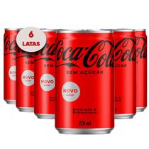 Refrigerante COCA COLA Sem Açucar Lata 220ml ( 6 Latas ) Refrigerante COCA COLA Sem Açucar Lata 220ml ( 6 Latas )