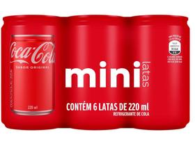 Refrigerante Lata Coca-Cola Original - 6 Unidades 220ml Refrigerante Lata Coca-Cola Original - 6 Unidades 220ml
