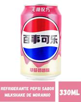 Refrigerante pepsi zero açucar sabores 330ml importado sabores:milkshake de morango Refrigerante pepsi zero açucar sabores 330ml importado sabores:milkshake de morango