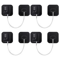 Refrigerator Lock KIZZHISI, pacote com 4 cabos de aço combinados Refrigerator Lock KIZZHISI, pacote com 4 cabos de aço combinados