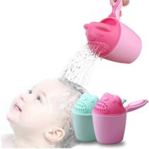 Regador Infantil Copo Banho Lavar Cabelo Bebê Seguro Rosa