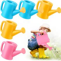 Regador Meooeck para crianças de plástico, 6 peças, amarelo, rosa, azul