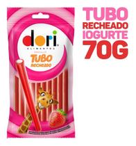 Regaliz Tubo Recheado Morango Ou Yogurte Dori - Doce 70g Regaliz Tubo Recheado Morango Ou Yogurte Dori - Doce 70g