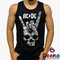 Regata ACDC 100% Algodão Camiseta Regata Banda de Rock Geeko