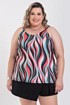 Regata Alcinha Feminina Plus Size Malha Suede c/ Sublimação - Serena Regata Alcinha Feminina Plus Size Malha Suede c/ Sublimação - Serena