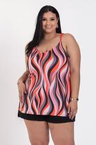 Regata Alcinha Feminina Plus Size Malha Suede c/ Sublimação - Serena Regata Alcinha Feminina Plus Size Malha Suede c/ Sublimação - Serena